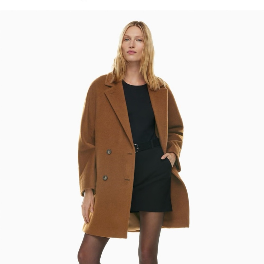 Aritzia Slouch Coat Mid, Deep Camel, size S, NWT